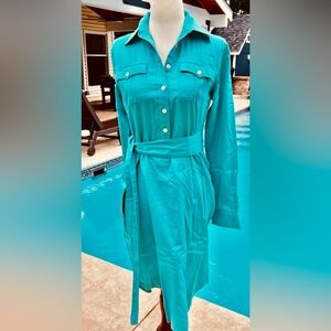 Ralph Lauren Blue Long Sleeve Shirt Dress